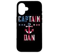 Carcasa para iPhone 16 Patriótico Capitán Dan Vintage Bandera de Estados Unidos 4 de Julio