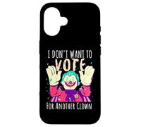 Carcasa para iPhone 16 Payaso Aterrador No Quiero Votar por Otra votación de Payaso