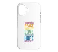 Carcasa para iPhone 16 Paz Amor Esperanza Inclusión E Diversidad Derechos Humanos