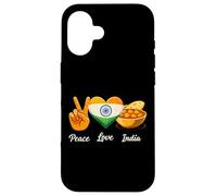 Carcasa para iPhone 16 Peace Love Curry Amante de la Comida India