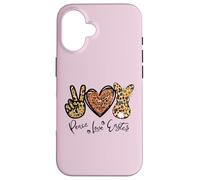 Carcasa para iPhone 16 Peace Love Easter Bunny For Women with Sunflower and Rabbit