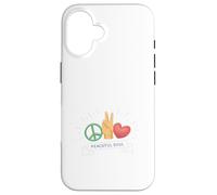 Carcasa para iPhone 16 Peaceful Soul Peace Sign Hand Gesture Love Graphic Nature