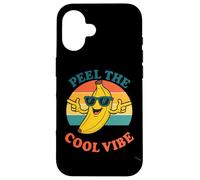 Carcasa para iPhone 16 Peel The Cool Vibe Retro Banana, Divertido Verano De Frutas Vintage