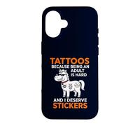 Carcasa para iPhone 16 Pegatinas Tattoos Because Being An Adult Is Hard I Merece