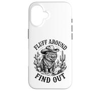 Carcasa para iPhone 16 Pelusa Alrededor Descubra Gato Enojado Cowboy Critter Western