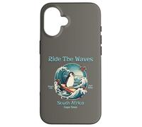 Carcasa para iPhone 16 Penguin Surfing Waves Sudáfrica Cape Cod Surfs Up Diversión