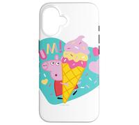 Carcasa para iPhone 16 Peppa Pig Yum Ice Cream