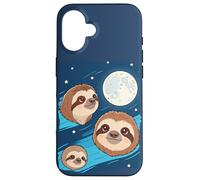 Carcasa para iPhone 16 Perezoso 3 Perezosos Aullando a la Luna Divertido Extraño Maldito