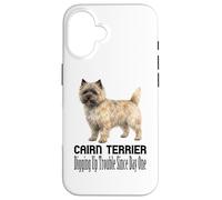 Carcasa para iPhone 16 Perro Cairn Terrier desenterrando Problemas Desde el Primer día Mascota