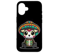 Carcasa para iPhone 16 Perro Día delos Muertos Calavera Azúcar Mexicana Kawaii