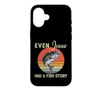 Carcasa para iPhone 16 Pesca Incluso Jesús Tenía Historia De Pescado Divertido Bass Papá Christian