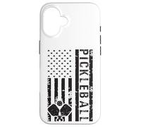 Carcasa para iPhone 16 Pickleball Is My Therpy Bandera Americana para Pickle Ball
