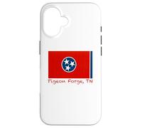 Carcasa para iPhone 16 Pigeon Forge, Recuerdo de la Bandera de Estados Unidos de Tennessee