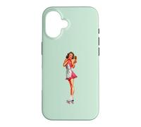 Carcasa para iPhone 16 Pin Up Girl Bastante Morena Patines Patines Piernas