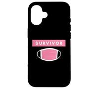 Carcasa para iPhone 16 Pink Face Mask Survivor Cure Cancer Patients