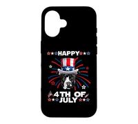 Carcasa para iPhone 16 Pit Bull Dog Patriotic American 4th of July Dogs Lovers