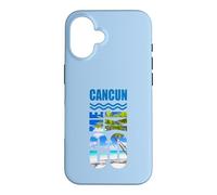 Carcasa para iPhone 16 Playa de Cancún Dentro de Bold Typography México Vacaciones de Verano