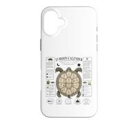 Carcasa para iPhone 16 Plus 13 Moon Turtle Lunar Calendario Naturaleza Diseño Shell