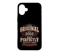 Carcasa para iPhone 16 Plus 24 Cumpleaños Hombre Regalo Vintage Año 2002