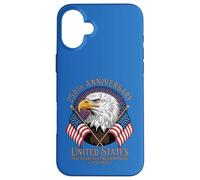 Carcasa para iPhone 16 Plus 250 Aniversario USA Bald Eagle American Flag Patriot 1776