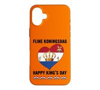 Carcasa para iPhone 16 Plus 27 de Abril Holanda Día del Rey Orgulloso Holandés Papá Mamá Tía Niño