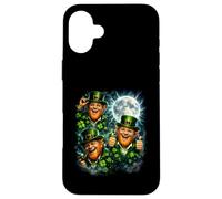Carcasa para iPhone 16 Plus 3 Leprechaun Moon Vintage 90s USA Salvaje Retro Noche Cielo