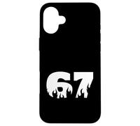 Carcasa para iPhone 16 Plus 67 Flame Drip Number Bold Minimal Fire Theme Diseño Gráfico