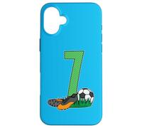 Carcasa para iPhone 16 Plus 7. Cumpleaños Fútbol Jugador De Fútbol 7 Años GOL Deportes