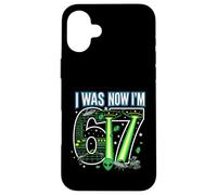 Carcasa para iPhone 16 Plus 7º cumpleaños tenía 6 años Ahora Soy 7 Six Seven 67 Space Alien UFO