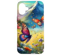 Carcasa para iPhone 16 Plus a Bunch of Butterflies Playing surrounds of Daisy Flowers