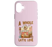Carcasa para iPhone 16 Plus A Whole Latte Love Coffee Kawaii Lindo Divertido