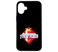 Carcasa para iPhone 16 Plus Aarhus Ciudad Dinamarca Gaviota Vintage Bandera Recuerdo
