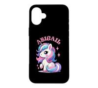 Carcasa para iPhone 16 Plus Abigail - Bonito diseño de Unicornio para niñas con Nombre Abigail
