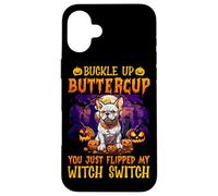 Carcasa para iPhone 16 Plus Abróchate el botón Buttercup You Just Flipped My Witch