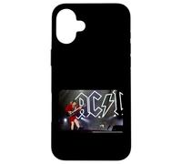 Carcasa para iPhone 16 Plus AC DC Rock Lightning Logo Stadium Guitarra Live Energy
