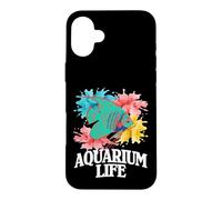 Carcasa para iPhone 16 Plus Acuario Vida Peces Acuarela Splash