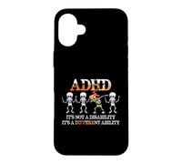 Carcasa para iPhone 16 Plus ADHD It's Not Disability It's A Different Ability Skeleton