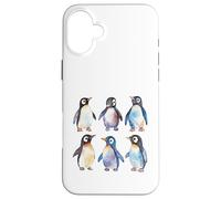 Carcasa para iPhone 16 Plus Adorable Acuarela pingüinos antárticos Fauna Arte