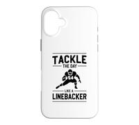 Carcasa para iPhone 16 Plus Afronta el día como un Jugador de fútbol Americano Linebacker