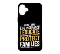 Carcasa para iPhone 16 Plus Agente de Seguros de Vida Divertido Diciendo educar