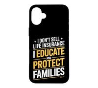 Carcasa para iPhone 16 Plus Agente de Seguros de Vida Divertido Diciendo educar Proteger
