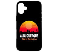 Carcasa para iPhone 16 Plus Albuquerque New Mexico State USA Retro Sunset City Skyline