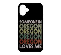Carcasa para iPhone 16 Plus Alguien En Oregon Me ama Estado Retro Vintage