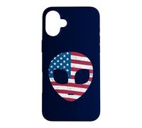 Carcasa para iPhone 16 Plus Alien Head Bandera Americana Patriótica - I Love USA America Fan