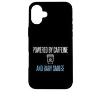 Carcasa para iPhone 16 Plus Alimentado por cafeína y Sonrisas de bebé Enfermera posparto