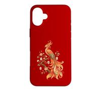 Carcasa para iPhone 16 Plus Amante de los Azulejos de Mahjong Phoenix con Forma de pájaro fénix en Flor
