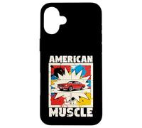 Carcasa para iPhone 16 Plus American Muscle Car Lovers Comic Style Auto Mechanic
