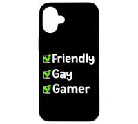 Carcasa para iPhone 16 Plus Amistoso Gay Gamer LGBTQ Identidad Orgullo Inclusión Gay Jugadores