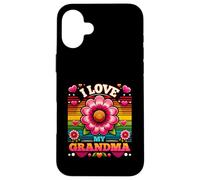 Carcasa para iPhone 16 Plus Amo a mi Abuela, niño, niña, Flor Retro, Abuela, niños