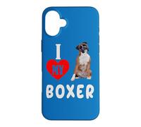Carcasa para iPhone 16 Plus Amo a mi Boxeador Perro Amante de Las Mascotas mamá papá Ropa